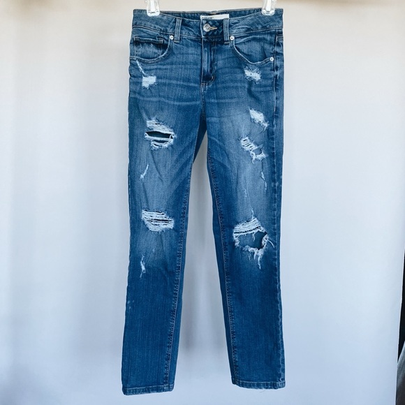 Garage Denim - Garage Stretch Distressted Skinny Girlfriend Jeans